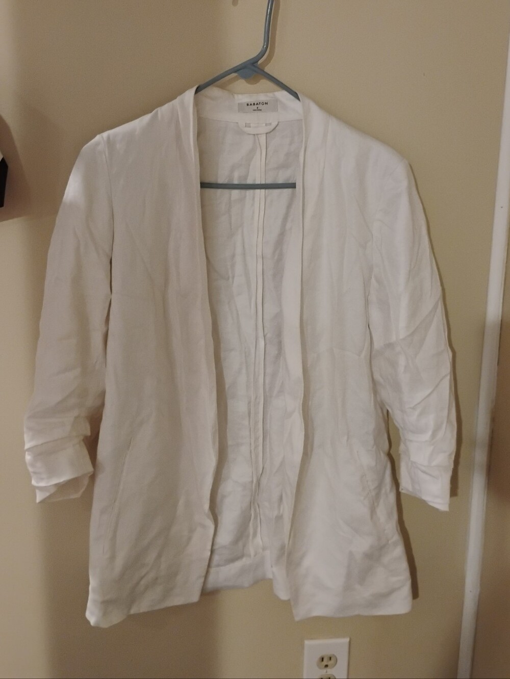 Babaton Aritzia Power Linen Open Style Blazer Jacket Sz 6